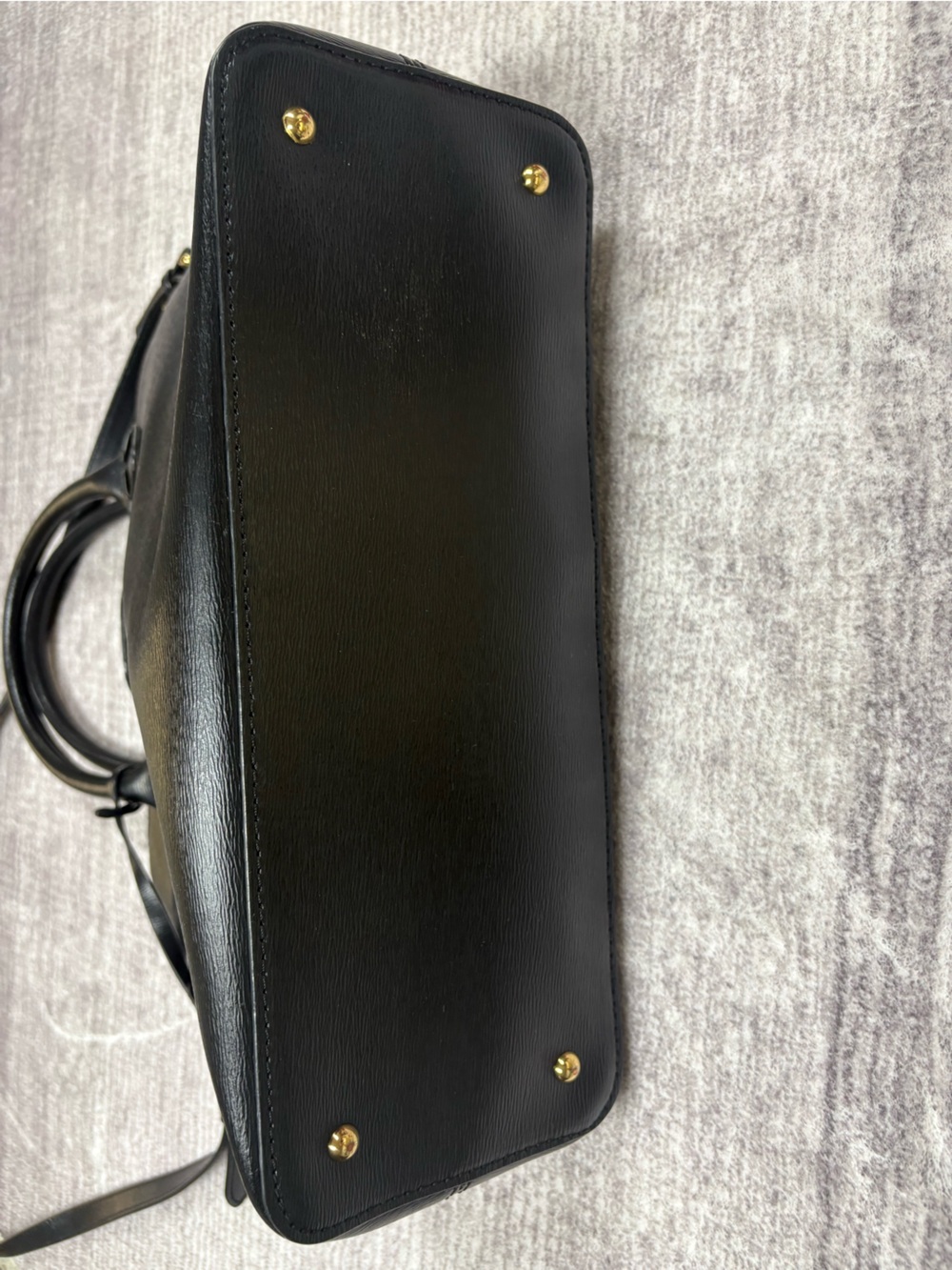 Lauren Ralph Lauren Dome Satchel Bag Black Leather Medium Zip Neutral Classic - Picture 4 of 11
